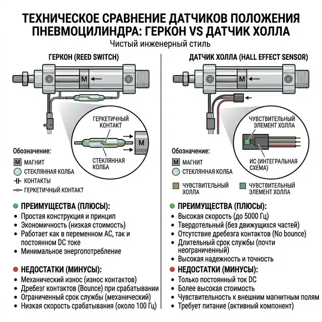 Герконовый датчик vs датчик Холла — сравнение конструкции и характеристик