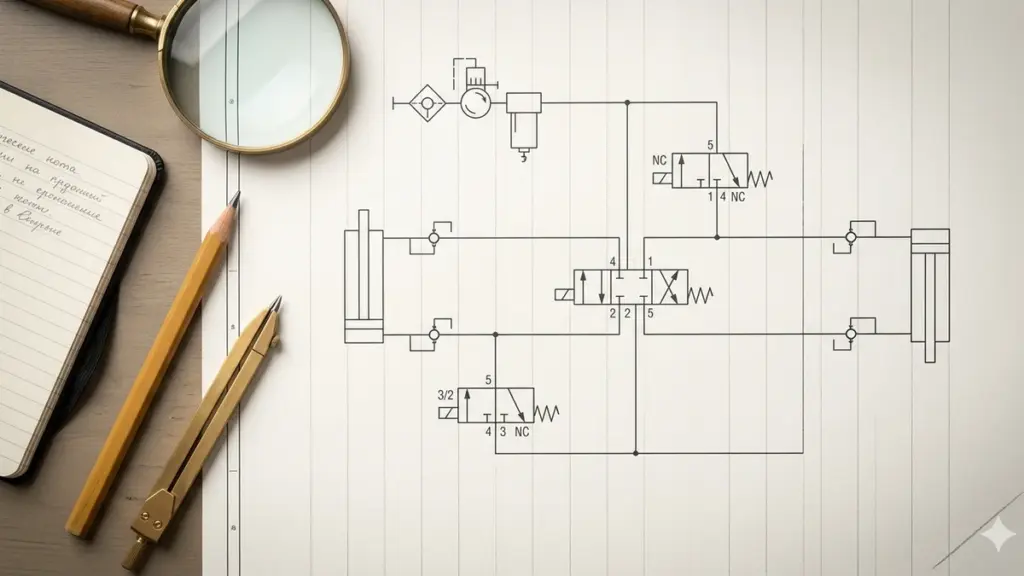 ISO 1219 — чтение пневмосхем, рабочий стол инженера