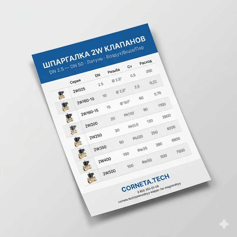 PDF-шпаргалка 2W клапанов — обложка