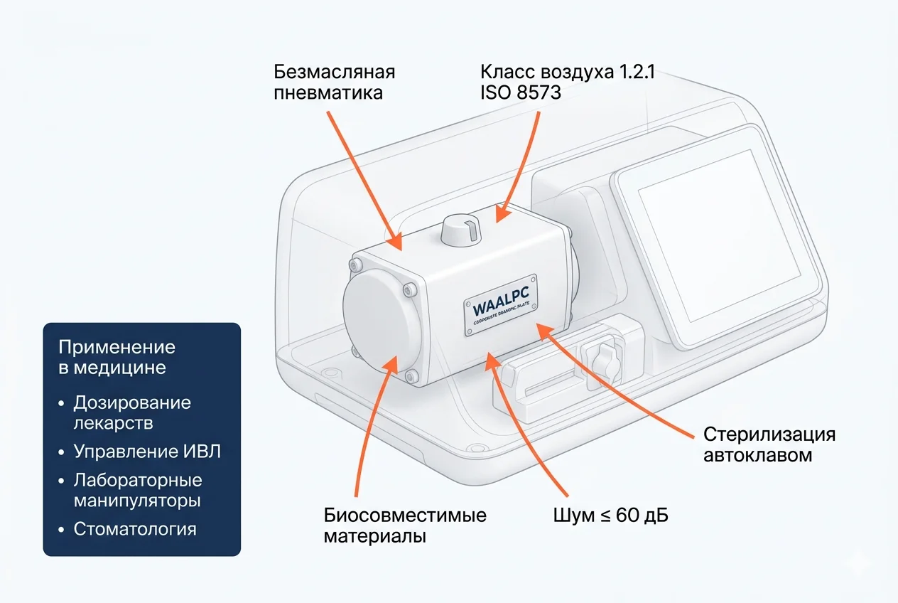 Медицинская пневматика — безмасляные приводы