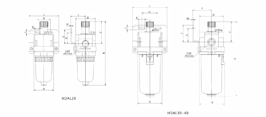 lib-mic-HDAL40-04-1-Air-Source-Treatment-Pneumatic-Component-Air-Oil-L