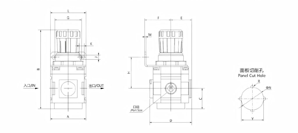 lib-mic-HDARE30-03-1-Manufacturer-Pneumatic-Pressure-Regulator-for-Air-
