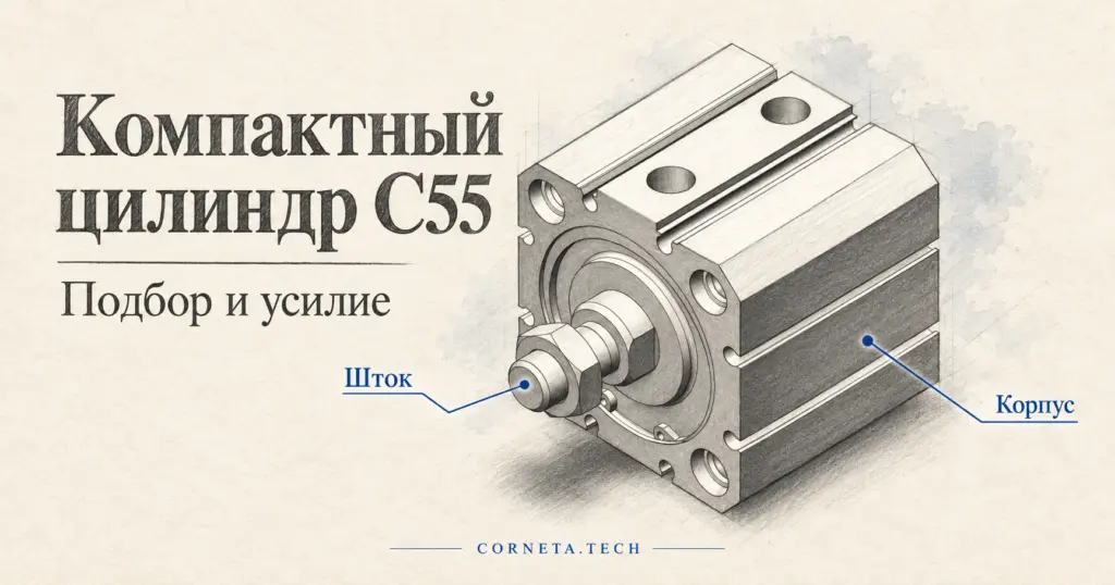 SMC C55: компактный цилиндр — формула усилия и аналог