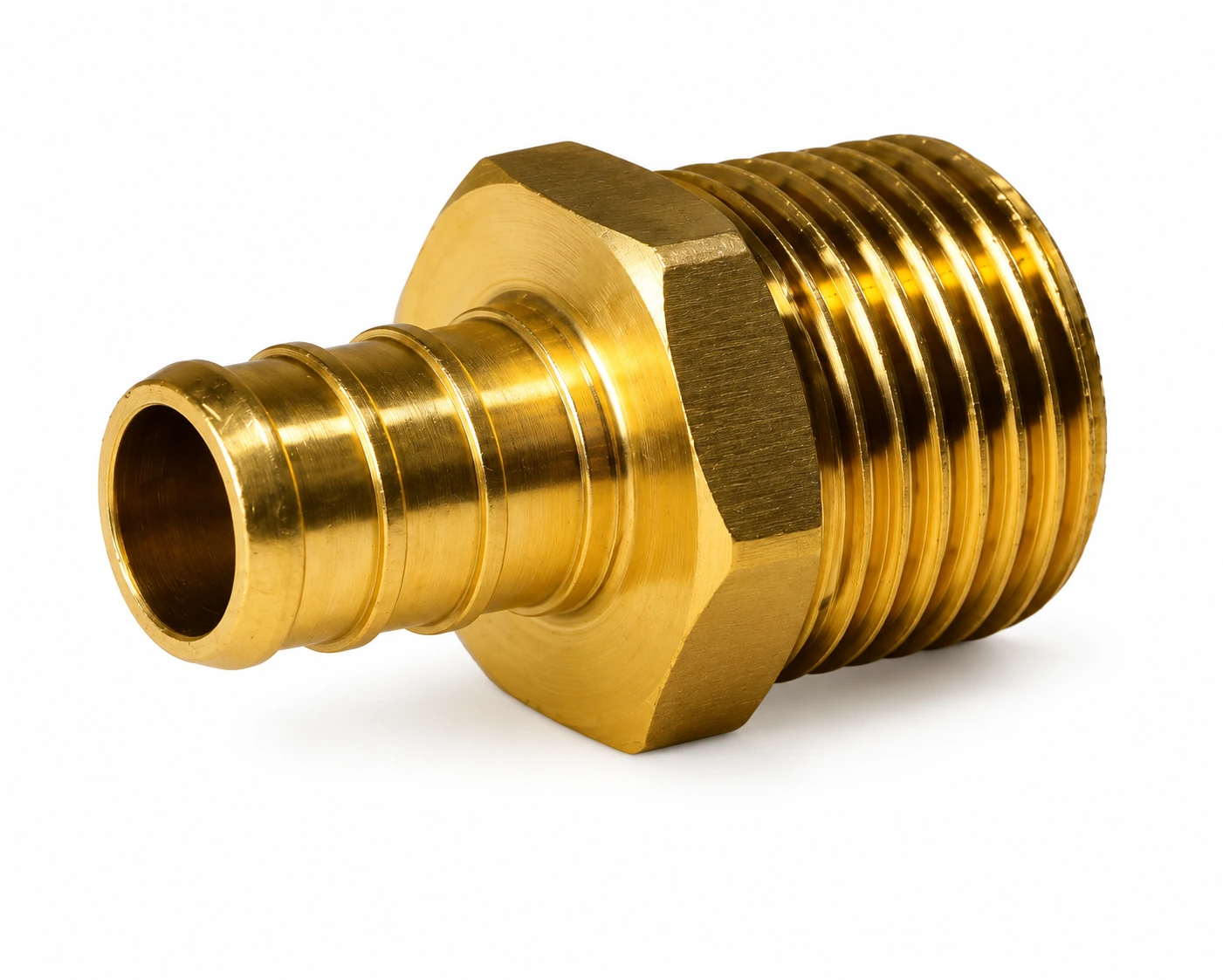 Штуцер-ёлочка латунный с наружной резьбой 1/2″ и 3/8″ WAALPC SE
